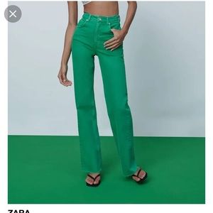 ZARA green jeans size 8
